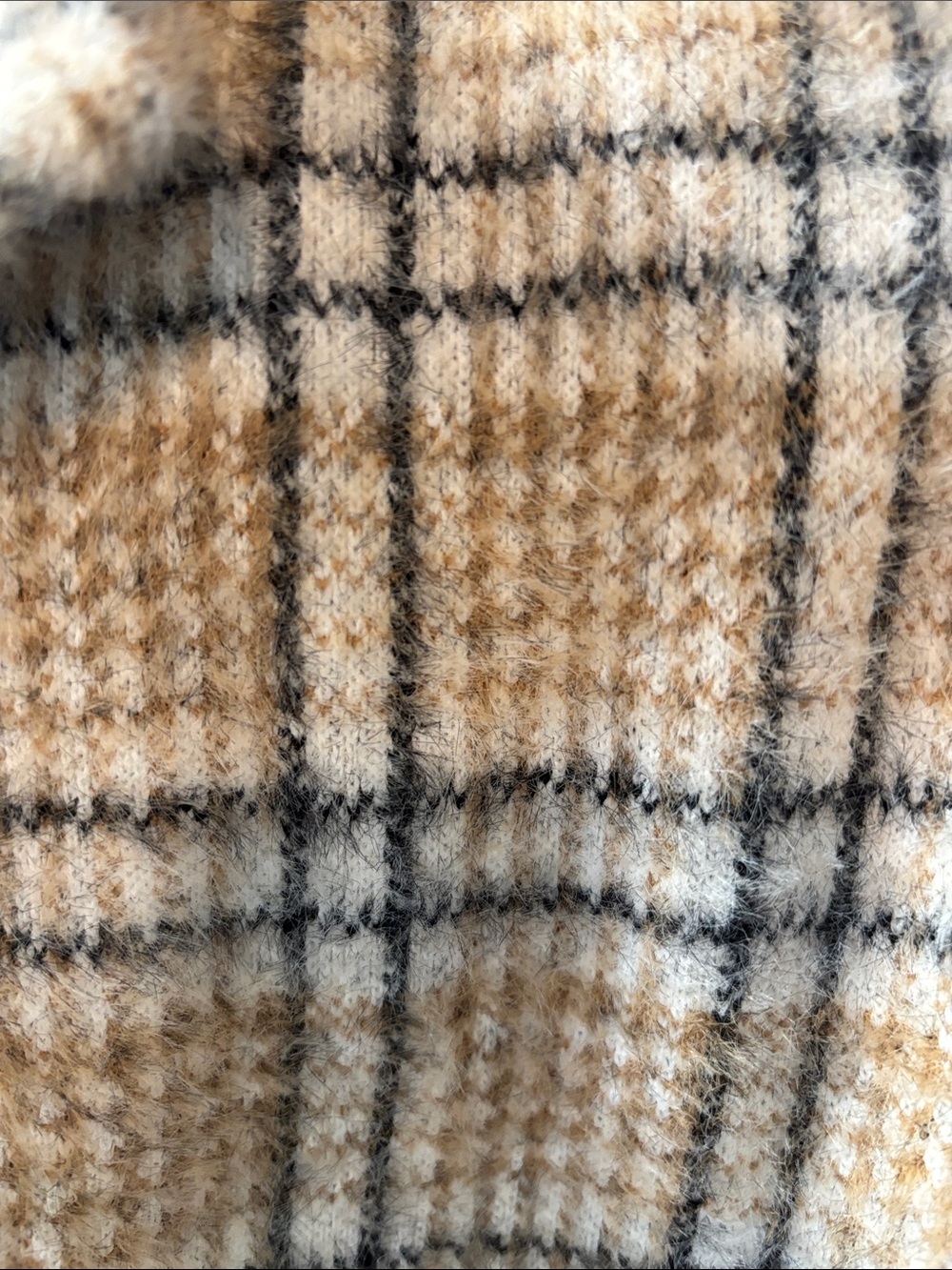 Kut from the Kloth Beige Plaid Double-Breasted Pea Coat - Picture 4 of 4